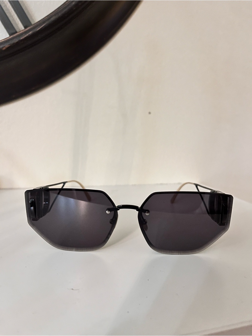 Dior Rimless Geometric Sunglasses - Black